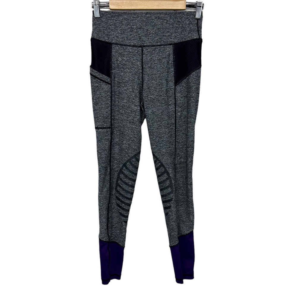 HR FARM Equestrian Pants Breeches size XS Heather Gray Purple Nylon